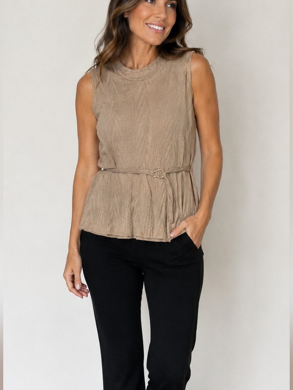 ADRIENNE VITTADINI Textured Peplum Top